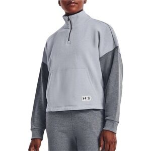 Under Armour Women's Playback Colorblock 1/4 Quarter Zip Gray Pullover